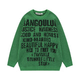 Men Sweater Niche Jacquard Loose-Fitting round Neck Sweater