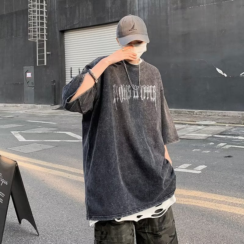 Men's T Shirt Vintage Pure Cotton Heavy