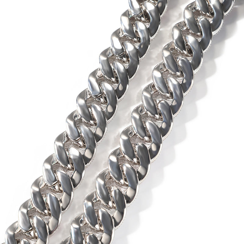 Jewelry 20mm Colorful Luminous Cuban Chain Copper with Zircon Spectrum St. Valentine's