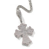 Jewelry Cross Pendant Copper Set Zircon Full Diamond Necklace Crosses Egypt Pieces Jesus Pieces