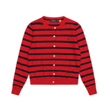 Ralph Lauren Knitted sweaters RL striped crew neck embroidered logo knitted cardigan long sleeves