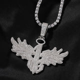 Jewelry Digital 1 Large Wings Pendant Cool Copper Zircon Animal Angel Pieces St. Valentine's