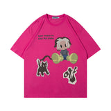 Men T-Shirt Fun Cartoon Foam Oversize All-Matching