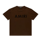 Amiri T Shirt Letter Print Casual Hip Hop round Neck Short Sleeve T-shirt