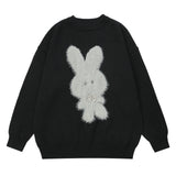 Men Sweater Embroidered Rabbit Sweater Loose