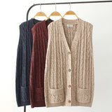 Women Vest plus Size Female Autumn and Winter Loose V-neck Knitted