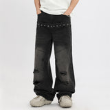 Men Jeans Make Old Ripped Punk Loose