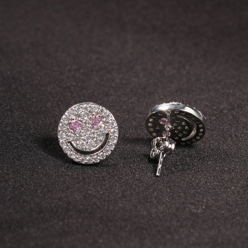 Earrings Rhinestone ‘Smile’ Earrings 925 Silver Earrings St. Valentine's Spectrum