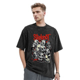 Vintage Washed T-Shirt American Slipknoted Music Casual