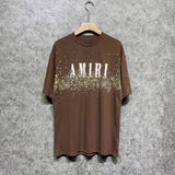 Amiri T Shirt Colorful Splash Ink Casual Hip Hop Short Sleeve T-shirt