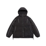 Unisex Coat Youth University Style Hooded Coat Thickened Cotton-Padded Coat