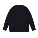Men Sweater Embroidery Abstract Humanoid Brocade Sweater