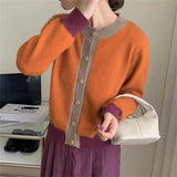 Women Knitted Cardigan Vintage Soft Glutinous Sweater