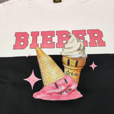 Drew House Sweatshirts Unisex Ice Cream Pattern Fleece Crew Neck Sweater