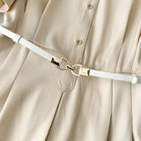 Women Dresses Summer Temperament Belt Long Dress