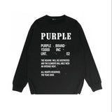 Purple Brand Long Sleeve T-Shirt Fashion Loose Long Sleeve Top