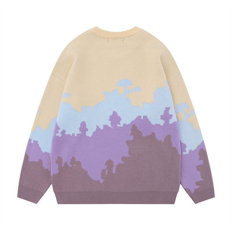 Men Sweater Jacquard Gradient Sweater