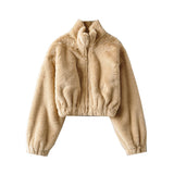 Women Cotton Coat Loose Zip Cardigan Jacket
