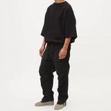 Fog Fear of God Essentials T Shirt Solid Color Fleece Sweater 3/4 Sleeve Loose round Neck Pullover Short Sleeve Men