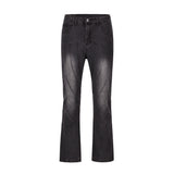 Men Jeans Topstitching Personality Design Loose