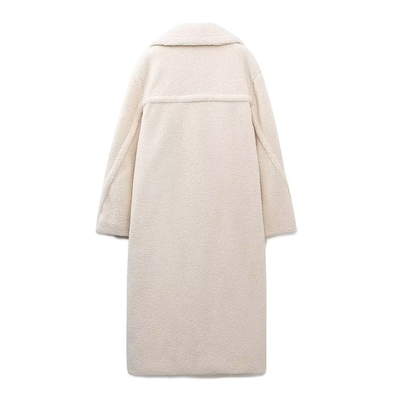 Women Cotton Coat Loose Faux Lamb Fur Coat