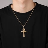 Jewelry Hip Hop Vintage Anhe Cross Pendant Copper Zircon Crosses Spectrum St. Valentine's
