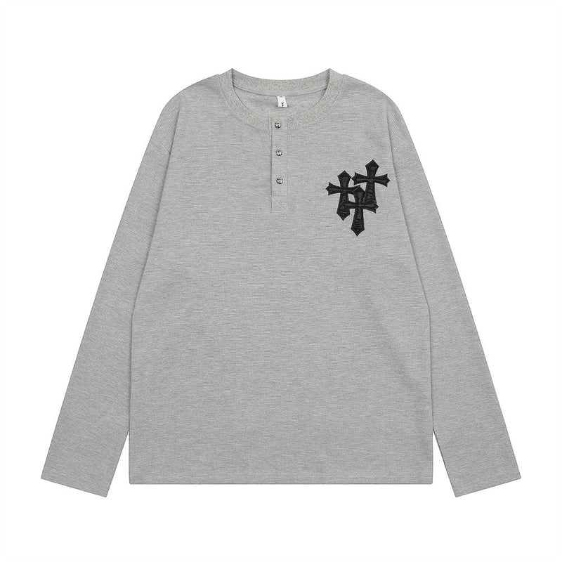 Men Sweater Embroidered Cross Knitted Top