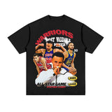 Stephen Curry Curry Short Sleeve Old NBA American Star Print