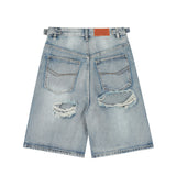 Men Shorts Ripped Denim Summer Loose Casual
