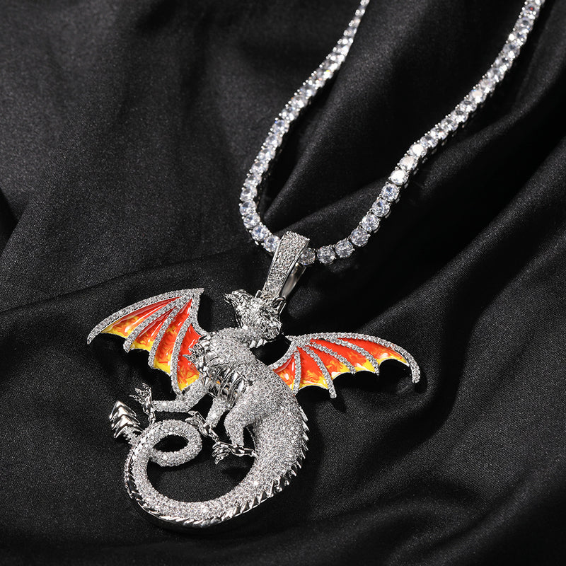 Jewelry Hip Hop Domineering Dragon Pendant Necklace ins Animal Far East Spectrum
