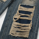 Men Jeans Hole Patch Loose All-Match
