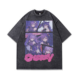 Men T-Shirt Oversize Distressed Cartoon Print