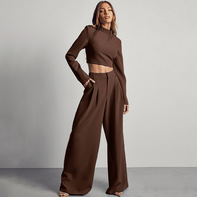 Women Co-Ords Autumn and Winter Fashion Women's Wear Sweatshirt Wide-Leg Pants
