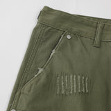 Men Jeans Patchwork Pocket Tooling Retro Worn Loose