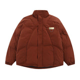 Men's Coat Stand Collar Pure Color Thickened Bread Coat Cotton-Padded Jacket
