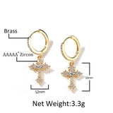 Earrings Zircon Cross Pendant Earrings Crosses Spectrum