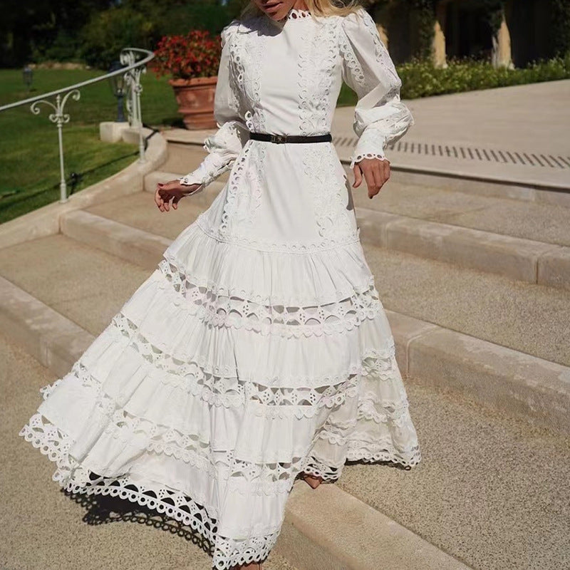 Bohemian Dress Temperament Palace Hollow Embroidery