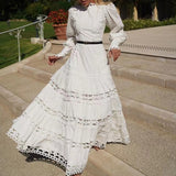 Bohemian Dress Temperament Palace Hollow Embroidery