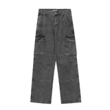 Men Jeans Trendy Multi-Pocket Stitching