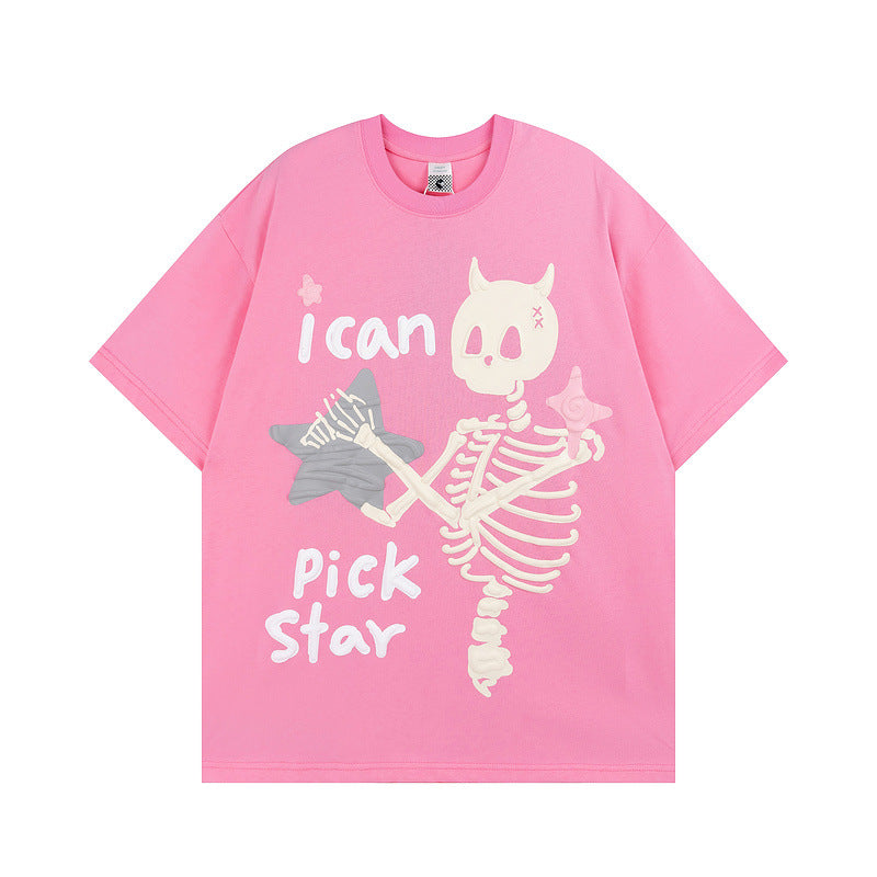 Men T-Shirt Devil Print Couple Oversize