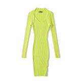 Women Dresses Sexy Fake Two-Piece V-neck Dress