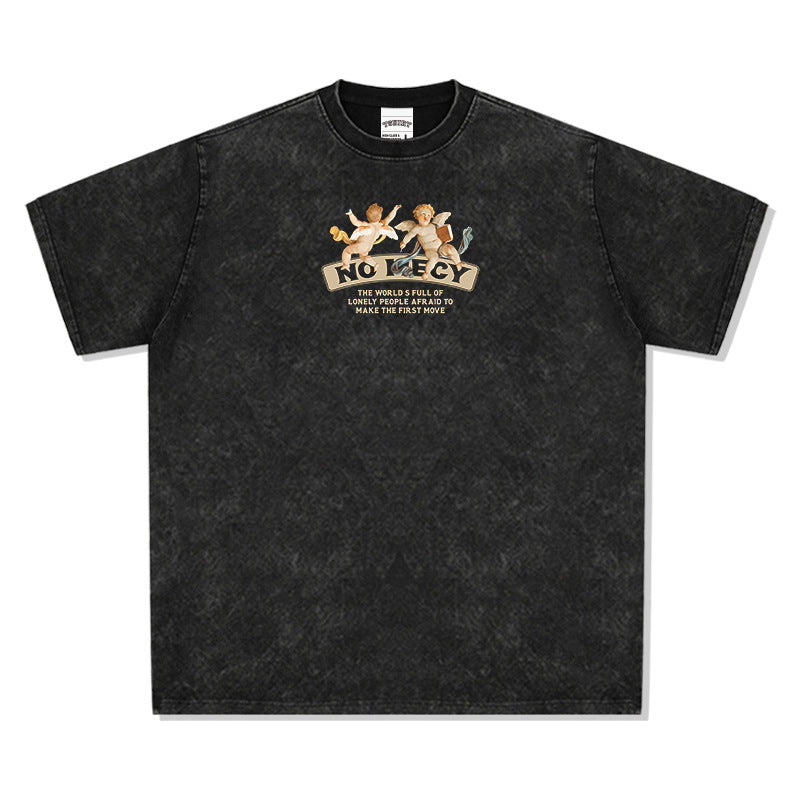 Unisex T Shirt Men's Loose Shoulder Top