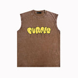 Purple Brand Distressed Tank T Shirts Distressed Sleeveless T-shirt Vest