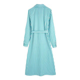 Women Dresses Striped Shirt Dress