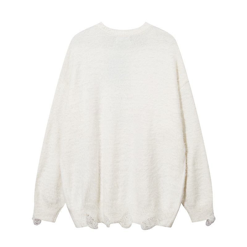 Men Sweater Five-Pointed Star Flocking Jacquard and Fleece Lining Sweater