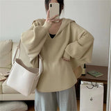 Women Pullover Sweater Vintage Loose-Fitting Oversized Sweater