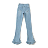 Women Jeans Bell-Bottom Pants Stretch Slim Fit