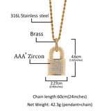 Jewelry Zircon Lock Pendant Necklace Clavicle Chain Spectrum Jesus Pieces