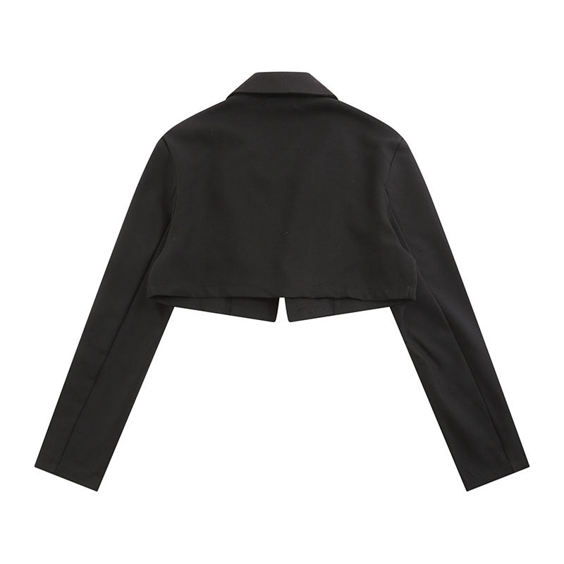 Women Jackets Midriff Outfit Lapel Suit Jacket Versatile Slimming