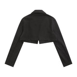 Women Jackets Midriff Outfit Lapel Suit Jacket Versatile Slimming
